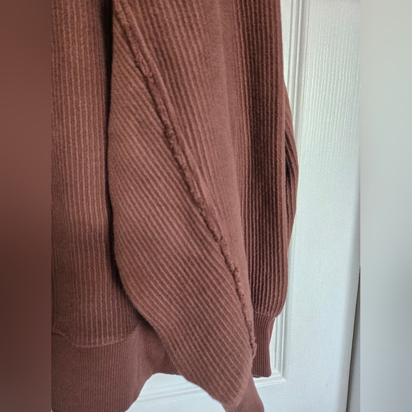 Aerie NWT Ribbed Brown Very Oversized Crewneck Sweatshirt - Size XXL - Picture 2 of 8